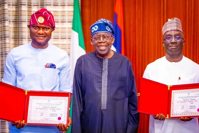 Edo Poll: President Tinubu Receives And Congratulates Senator Okpebholo, Deputy